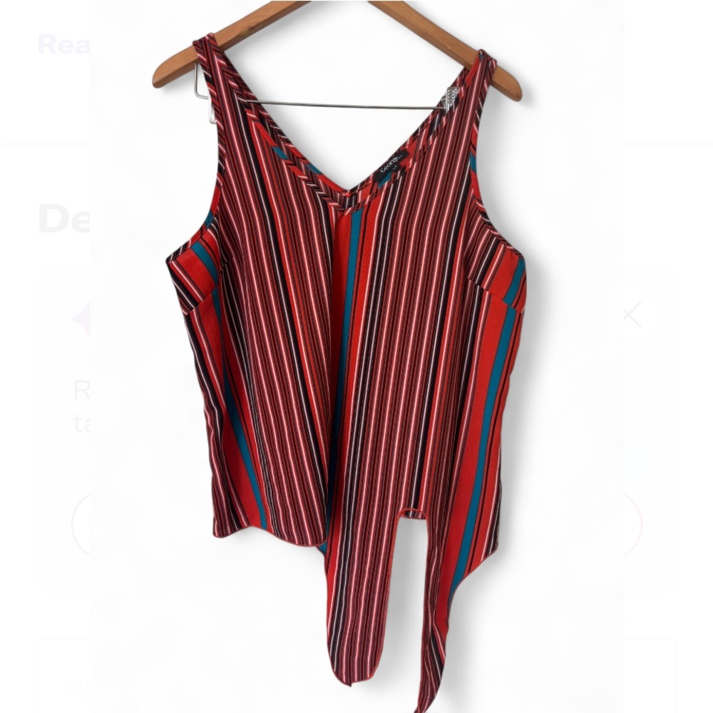 George orange teal & black Asymmetrical Tank Top